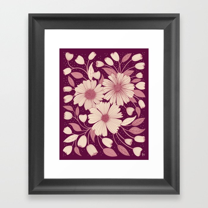 Spring Botanicals in Pink Framed Art Print