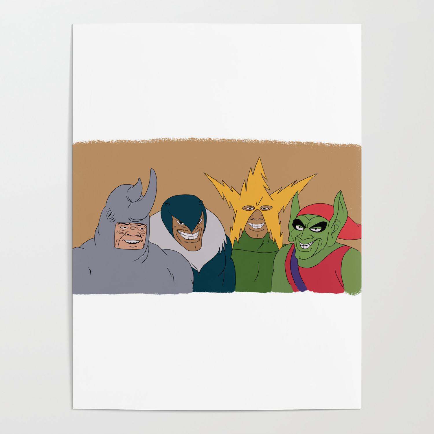 Me And The Boys Meme Spider Man Villains Poster By Catbutt Co Society6