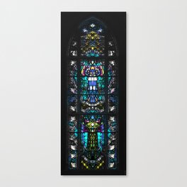 Castle in Malbork stained glass window in the_church rorschach Canvas Print