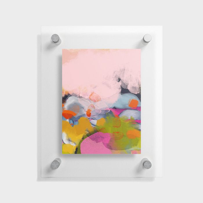 pastel pink landscape abstract Floating Acrylic Print