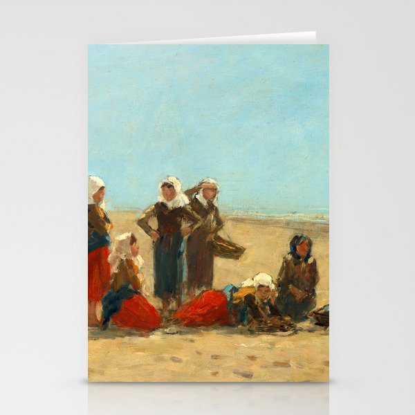 Women on the Beach at Berck, 1881 by Eugene Boudin Stationery Cards
