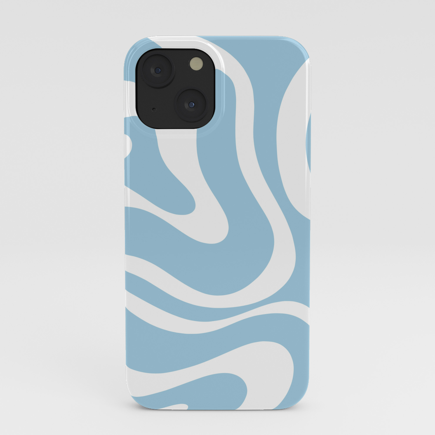 Retro Modern Liquid Swirl Abstract Pattern In Baby Blue And White Iphone Case By Kierkegaard Design Studio Society6