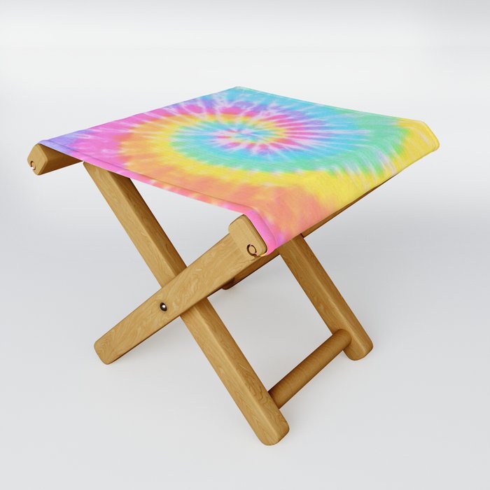 Rainbow Tie Dye Folding Stool