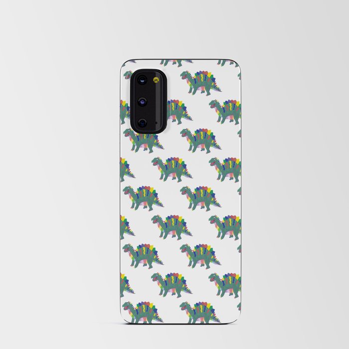 Colorful Stegosaurus Dinosaur Rainbow Pattern with Green Body Android Card Case