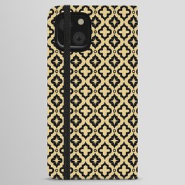 Tan and Black Ornamental Arabic Pattern iPhone Wallet Case