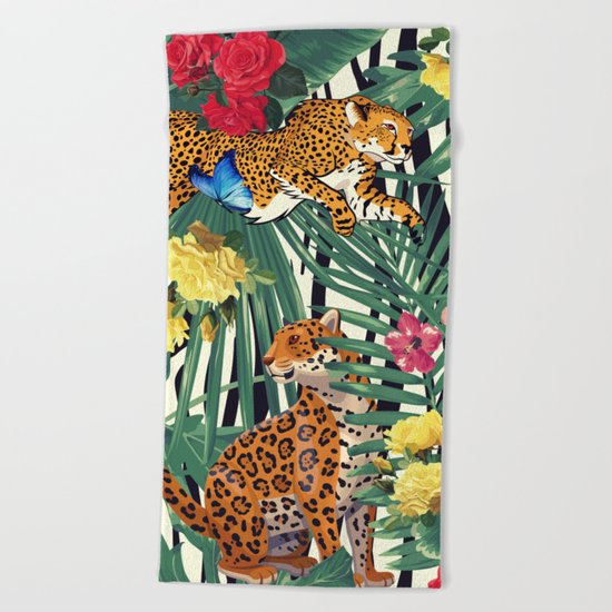 tropical wild Beach Towel