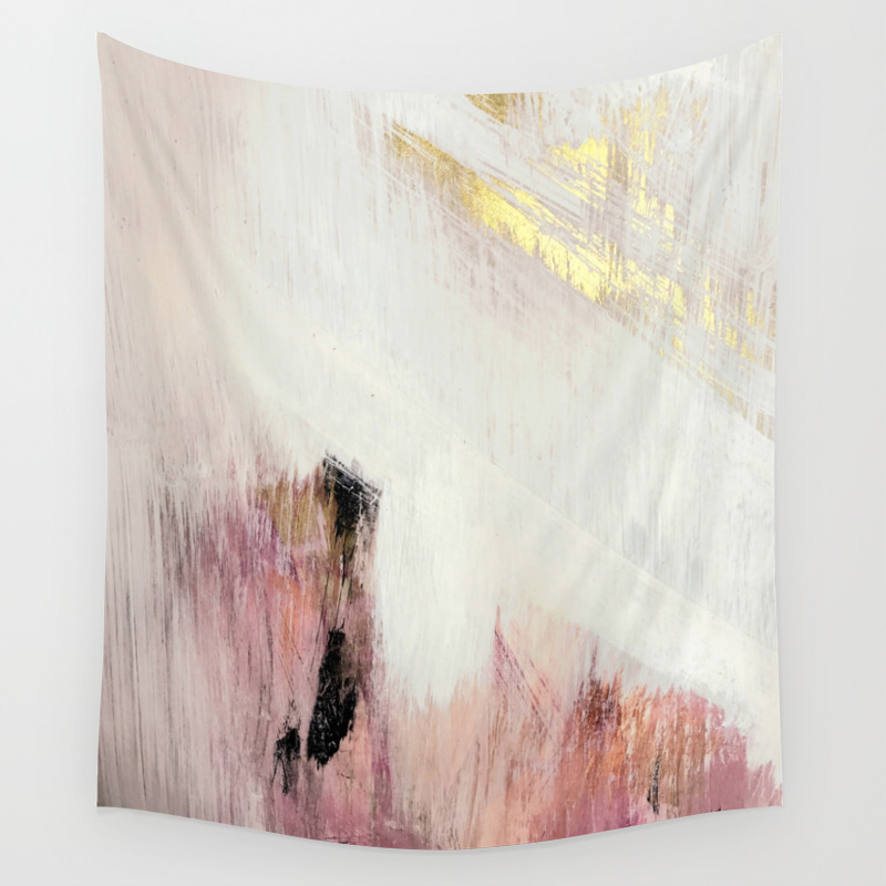 Sunrise 2 A Bright Colorful Abstract Piece In Pink Gold