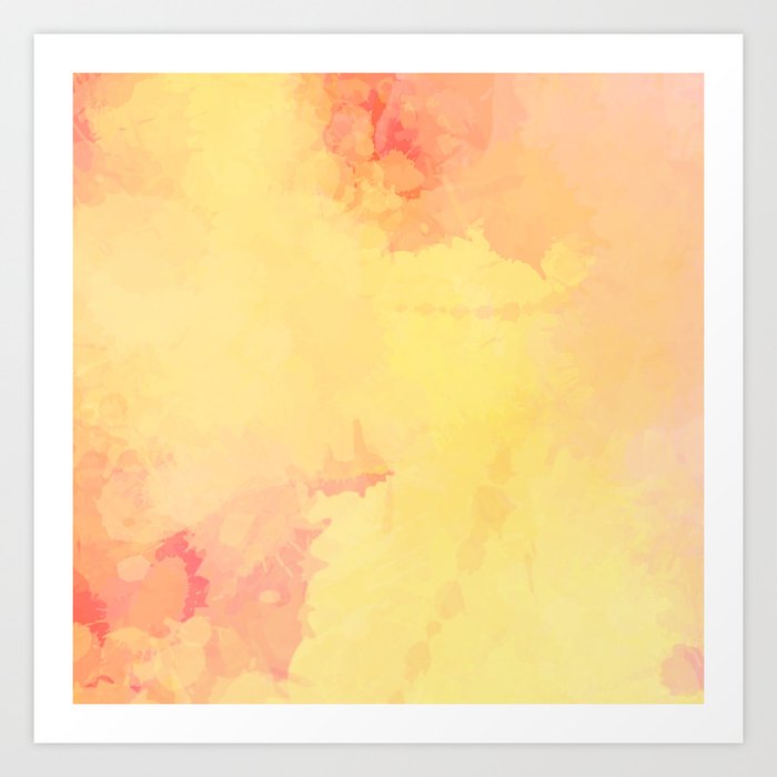 Modern Bright Yellow Abstract Art Art Print By Artaddiction45