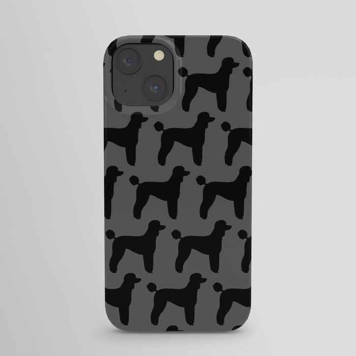 Black Standard Poodle Silhouette(s) iPhone Case