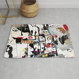 Modern Girl On Grunge background. Grunge style. The Modern Generation Rug