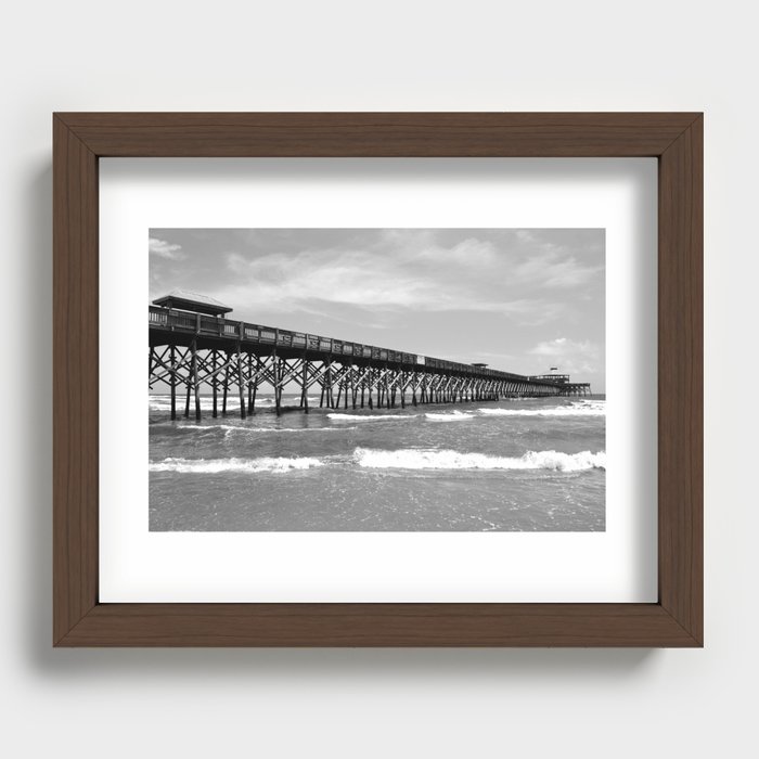 Folly Beach Pier Recessed Framed Print
