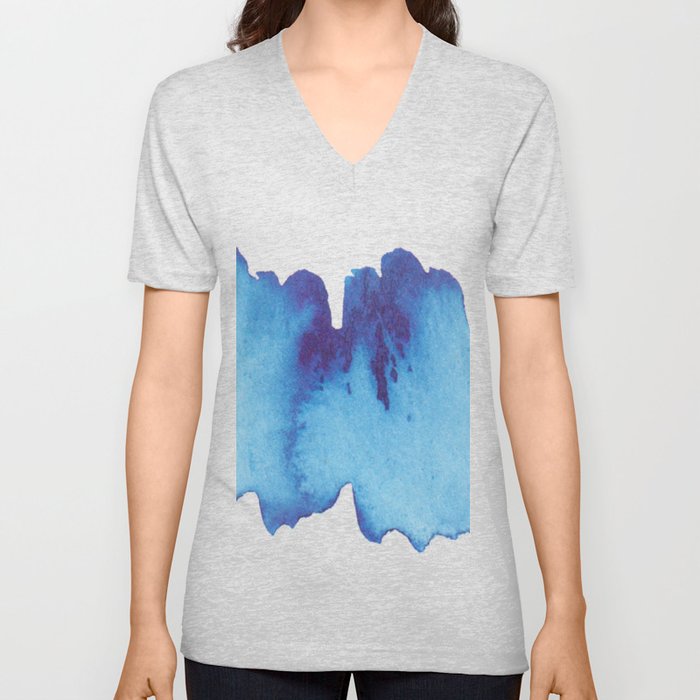 Blue Wave V Neck T Shirt