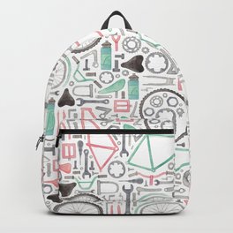 Cycling Bike Parts Backpack | Watercolour, Forhim, Mechanical, Curated, Pattern, Tyre, Painting, Bycicle, Summer, Bikeparts 
