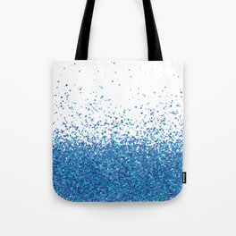 Rain of blue green aquamarine dots points - abstract minimal modern pointillism art Tote Bag