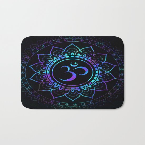 Om Mandala: Colorful Galaxy Bath Mat
