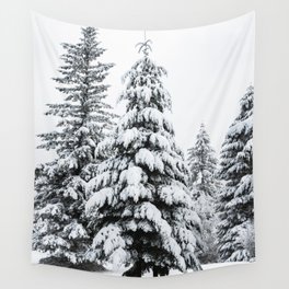 Winter Magic - Snow Covered Fir Trees Pacific Northwest Wall Tapestry
