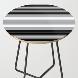 Classic black , gray and white stripes pattern Side Table