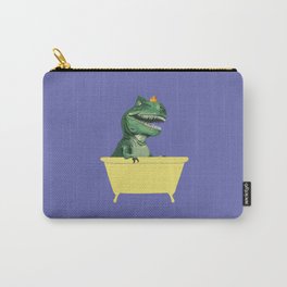 Playful T-Rex in Bathtub in Purple Carry-All Pouch