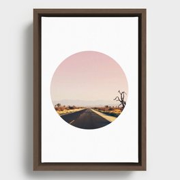 desert sunset circle print Framed Canvas