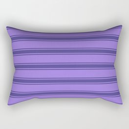 [ Thumbnail: Purple and Dark Slate Blue Colored Pattern of Stripes Rectangular Pillow ]