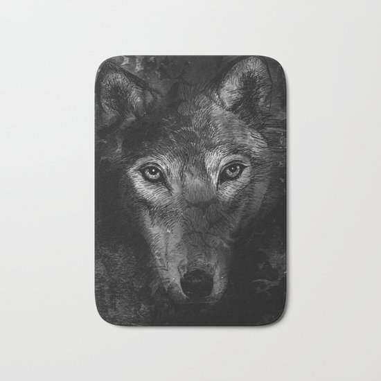 black wolf Bath Mat