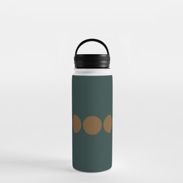 Minimal Moon Phases - Deep Green Water Bottle | Nursery, Simple, Green, Graphicdesign, Scandinavian, Magical, Minimalism, Modern, Whimsical, Boho 