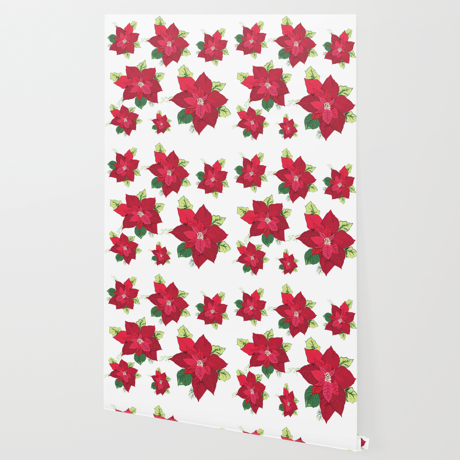 Christmas Poinsettia Wallpaper By Manitarka Society6