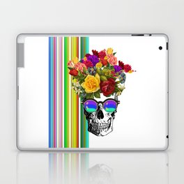 Colorful Cool Hip Skull with flowers Laptop Skin