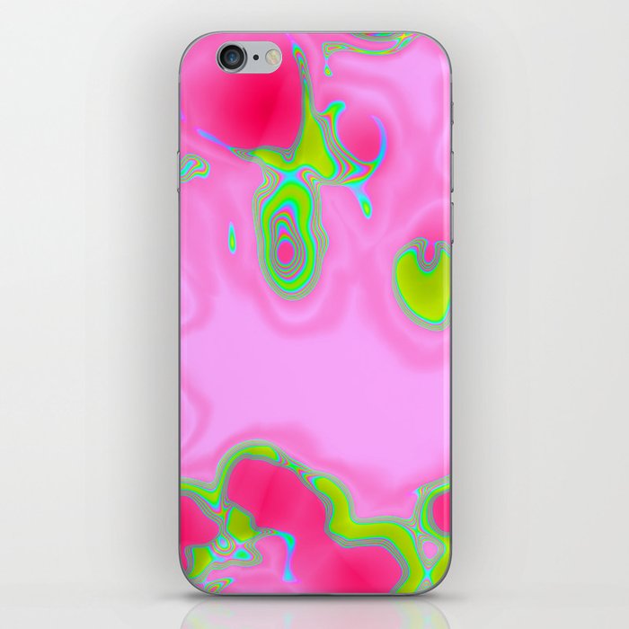 Green and pink flow iPhone Skin