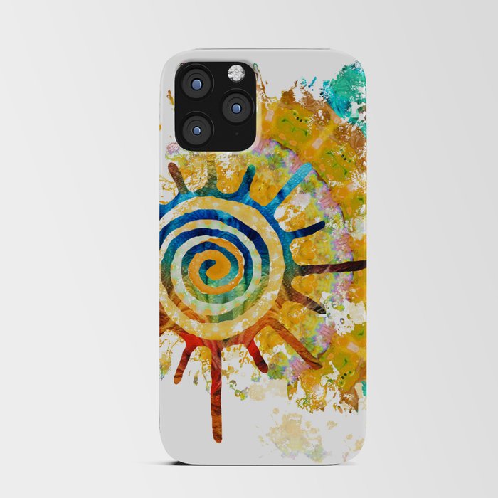 Rising Sun Colorful Symbol Art by Sharon Cummings iPhone Card Case