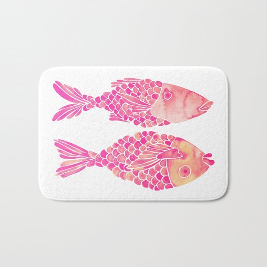 Indonesian Fish Duo – Pink Palette Bath Mat