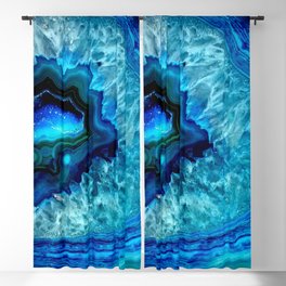 Turquoise Blue Teal Quartz Crystal Blackout Curtain