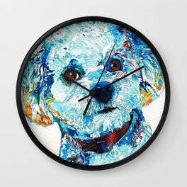 Small Cute Dog Art - Who Me? - Sharon Cummings Wall Clock