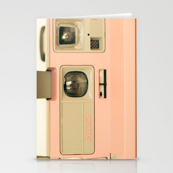 Pink Pola Love vintage camera Stationery Cards