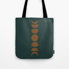 Minimal Moon Phases - Deep Green Tote Bag