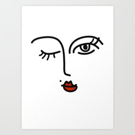red lips and a wink Art Print