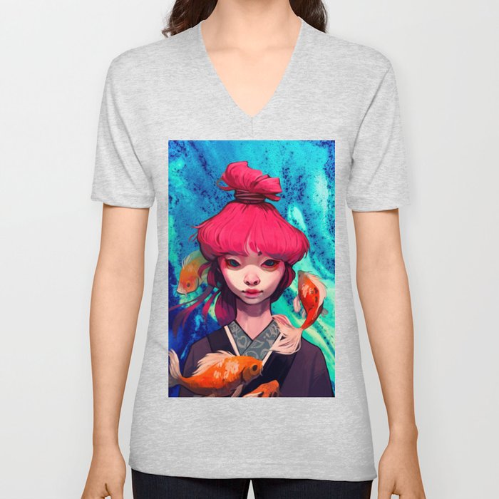Magic Goldfish V Neck T Shirt