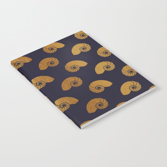 Nautical gold shell Notebook
