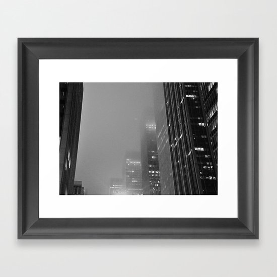 City in the Fog Framed Art Print