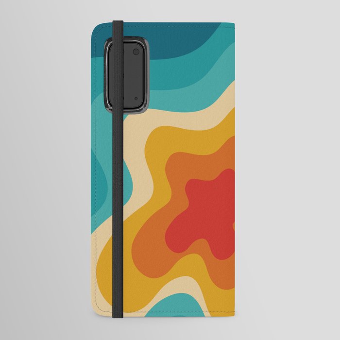 Colorful retro style swirl design 4 Android Wallet Case