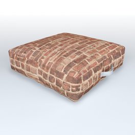 Brick Wall with Dark Gradient at Bottom Outdoor Floor Cushion