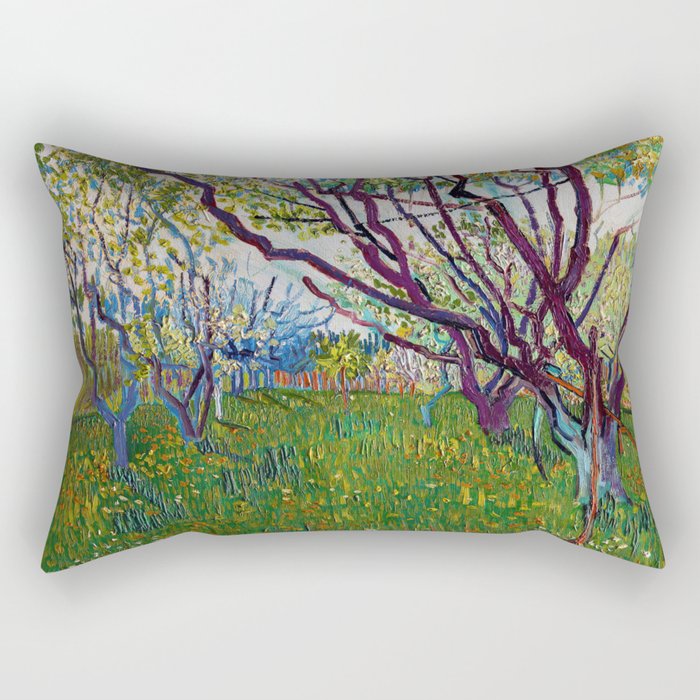 Vincent van Gogh - The Flowering Orchard Rectangular Pillow