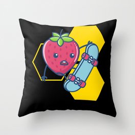 Strawberry Sakteboard Strawberry Fruits Throw Pillow