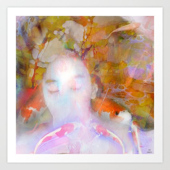 Sleeping with fish Art Print