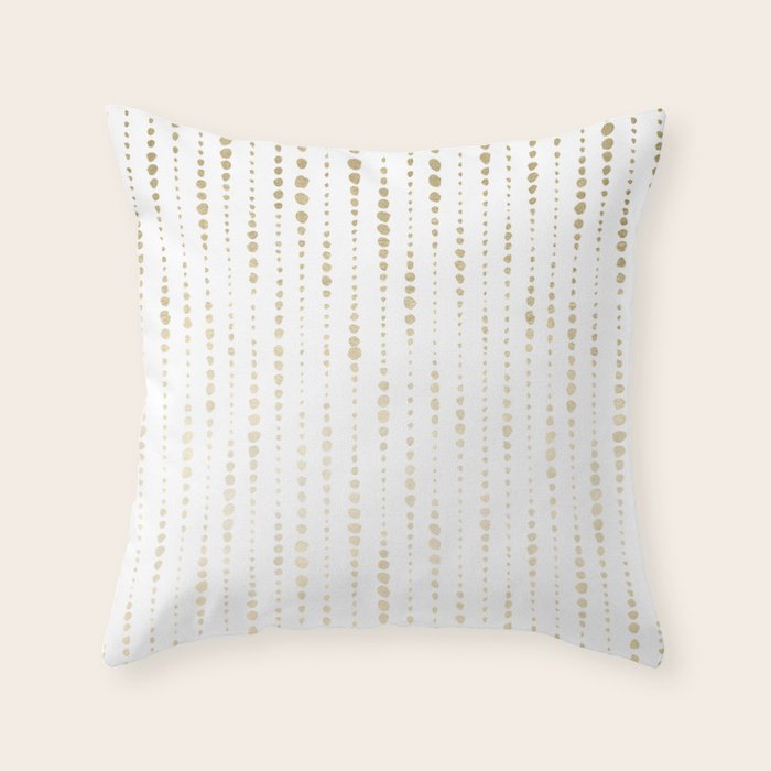 NYC Nights Gold Polka Dot Stripes Throw Pillow by Nature Magick Society6
