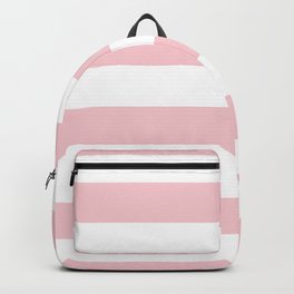 Large White and Light Millennial Pink Pastel Cabana Tent Stripe Backpack