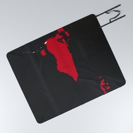 Bahrain Flag Map Picnic Blanket