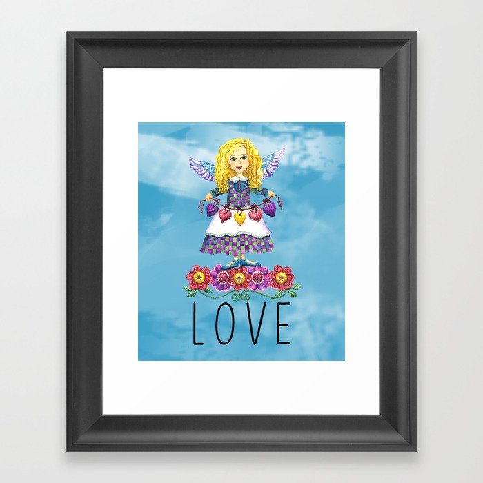 Angel Love (Turquoise) Framed Art Print