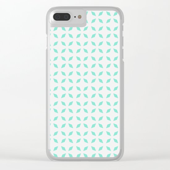 Mint green diamond pattern Clear iPhone Case