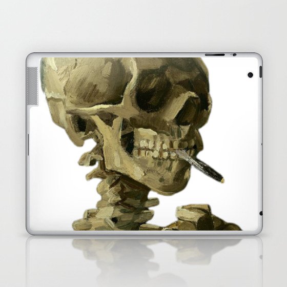 Vincent Van Gogh Skull With Burning Cigarette (Reproduction)  Laptop & iPad Skin